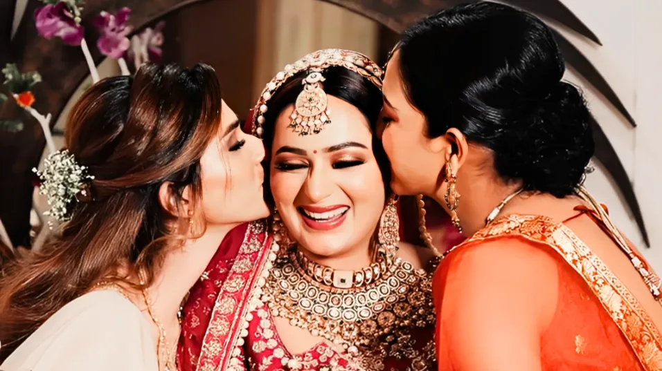Wedding photography charges Noida - candid bridal moment by Clickmodestudio