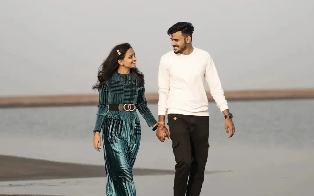 Top wedding photographers in Rohini - Bandhan Films pre-wedding couple